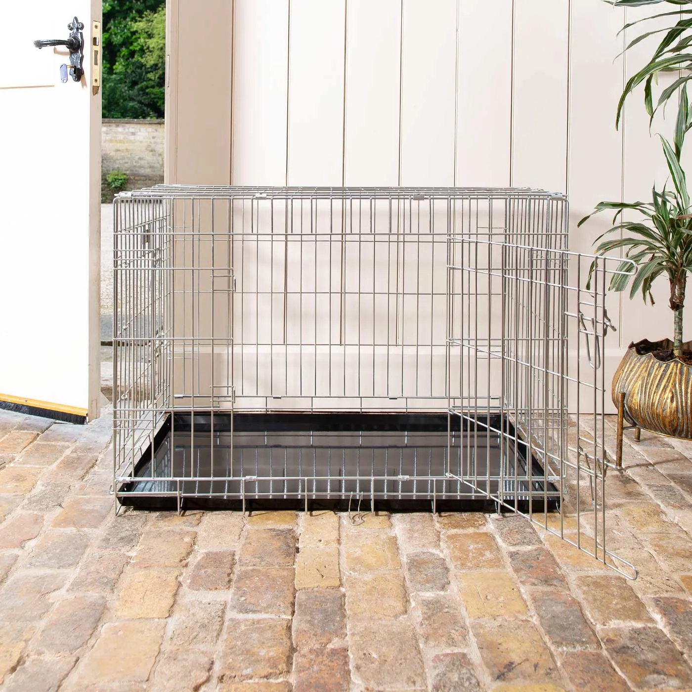 Imperfect Deluxe Dog Crate in Silver by Lords & Labradors