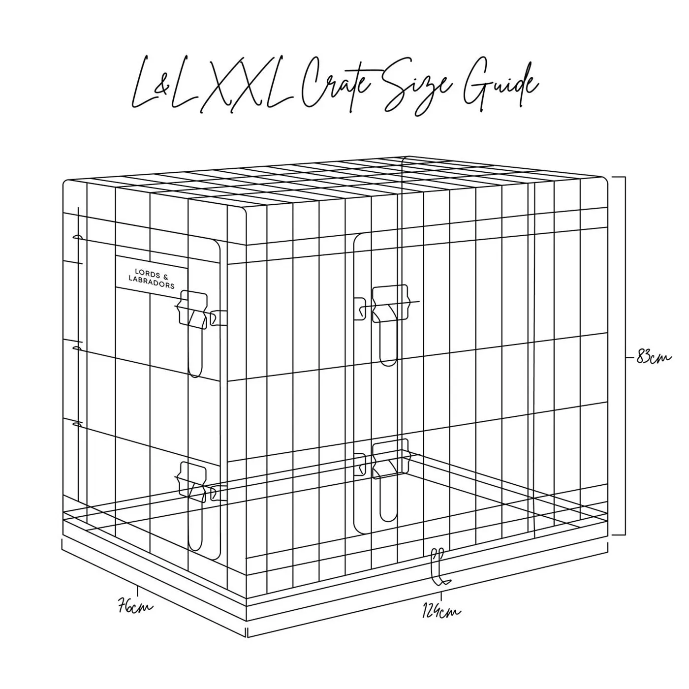 Imperfect Deluxe Dog Crate in Silver by Lords & Labradors