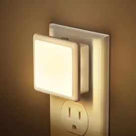 JandCase Night Lights Plug into Wall 2 Pack, Plug in Night Light with Dusk-to-Dawn Light Sensor, 3000K Soft White 0.3W, LED Nightlight for Bathroom, Adult, Hallway