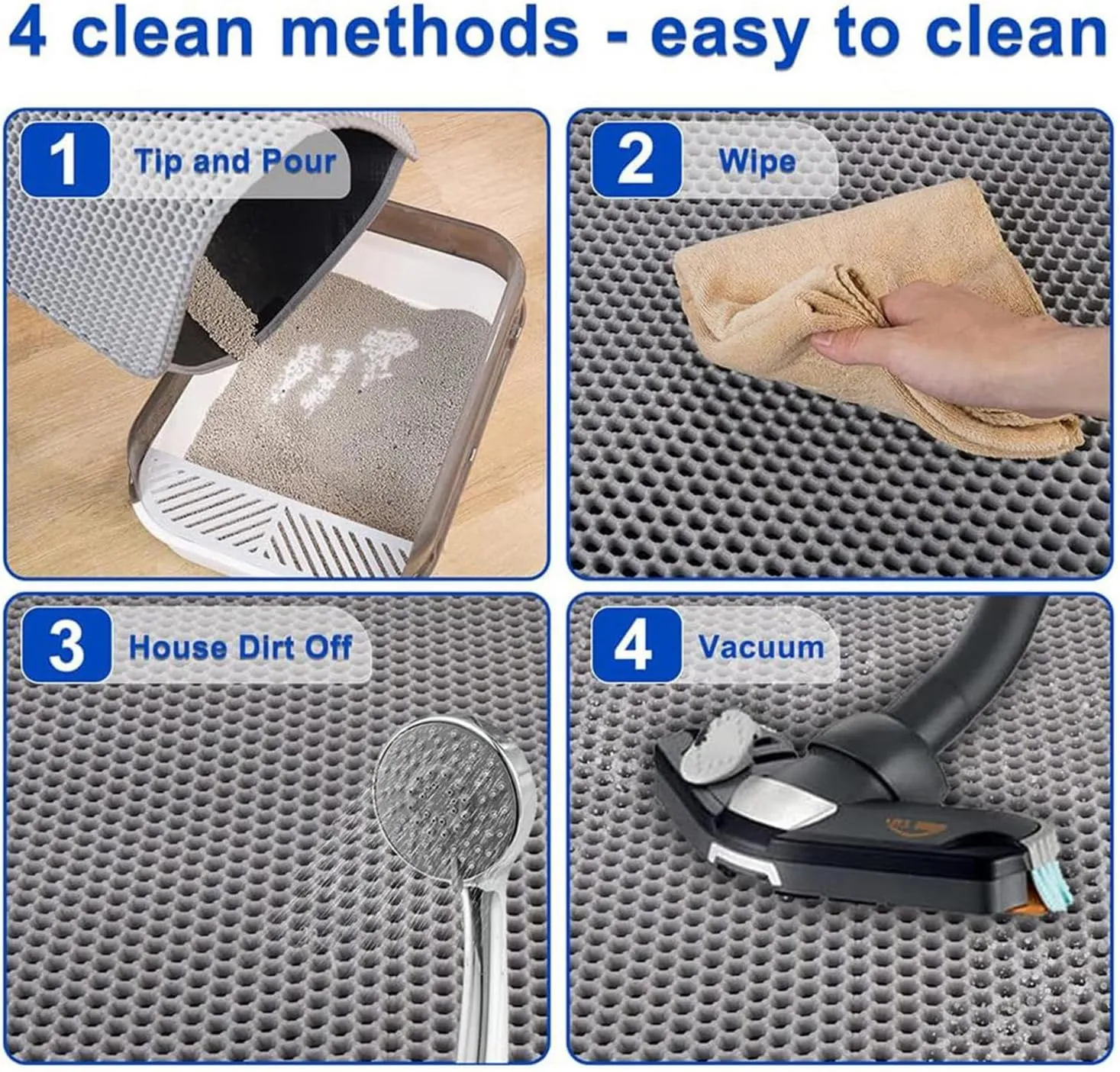 Litter Mat, 24X35In/26X46In Double Layer Easy Clean Cat Litter Mat Litter Trapping Cat Litter Trap Mats, Less Waste,Soft On Paws,Non-Slip,24X35In-Beige