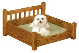 LUXURY WOOD PET BED - Solid Oak SMALL DOG or CAT Furniture - Amish Handmade in USA