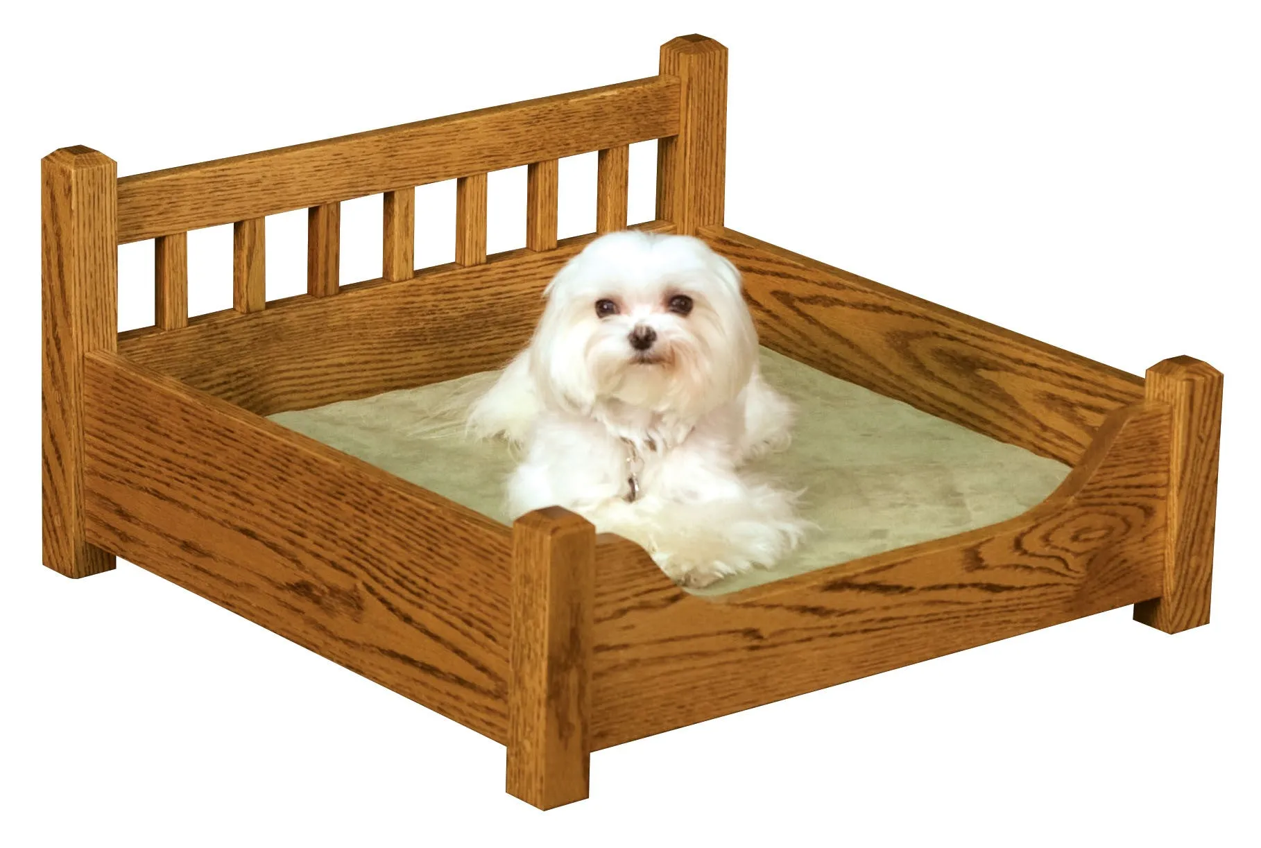 LUXURY WOOD PET BED - Solid Oak SMALL DOG or CAT Furniture - Amish Handmade in USA
