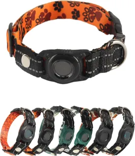 MaBedi Air tag Dog Collar, IP68 Waterproof Air tag Dog Collar Holder, Reflective, Durable & Adjustable pet Collar with Metal Ring for Comfort,Suitable for Small, Medium and Large Dogs (L, Claw)