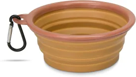 Made Easy Kit Portable Collapsible Dog Bowl for Water or Food Great Pet Travel Bowl in Multiple Sizes (Brown, Large 36oz)