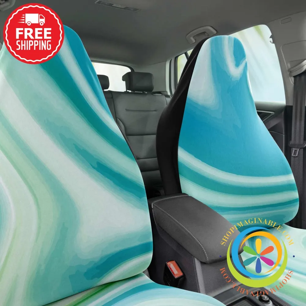 Marbled Blue Car Seat Covers