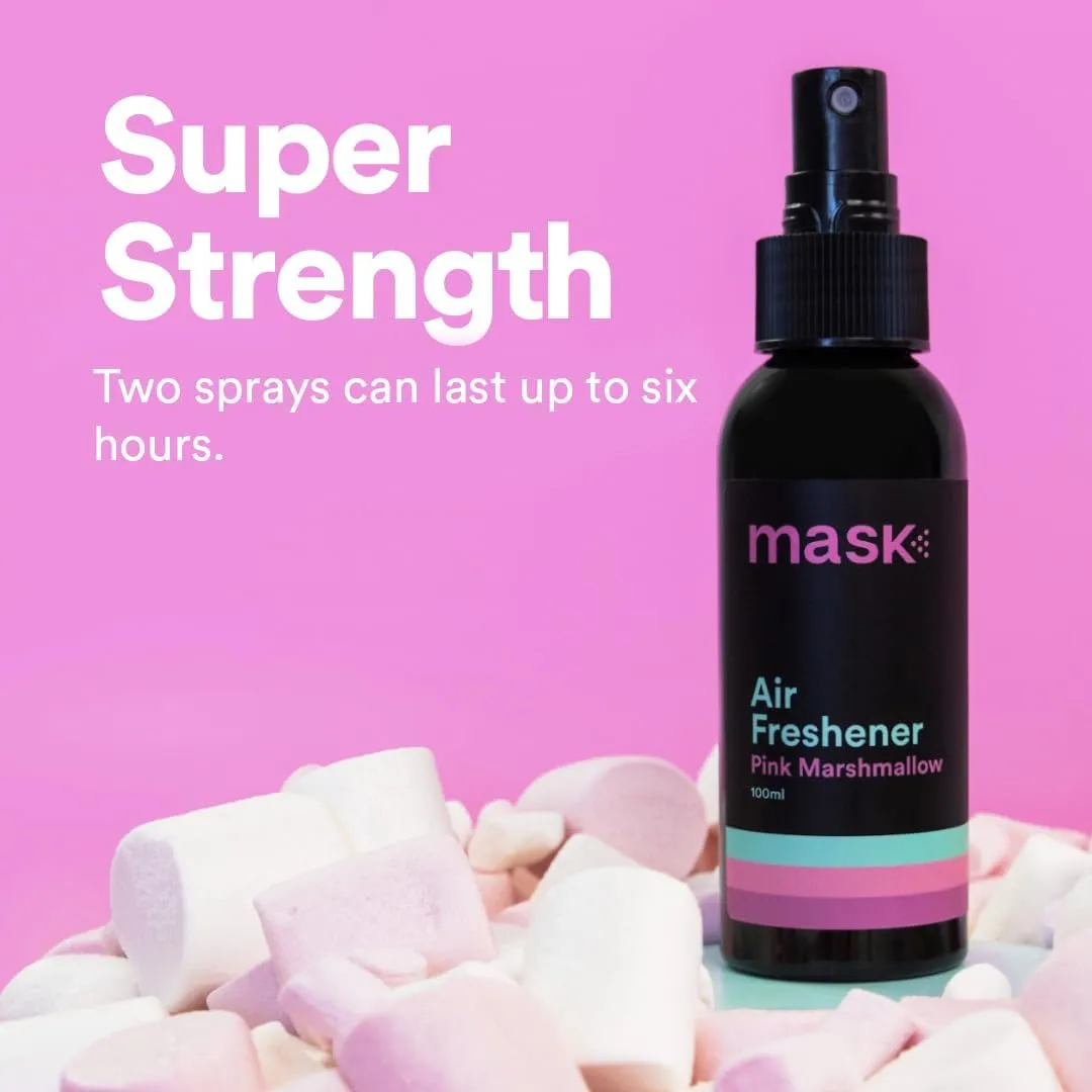 Mask - Air Freshener Spray, Bathroom Deodorizer, Travel Size Air Freshener, Long Lasting, Strong Odor Eliminator, Pet Odor Eliminator, Room Deodorizer, 10.2 Fl Oz, Marshmallow, Pack of 3