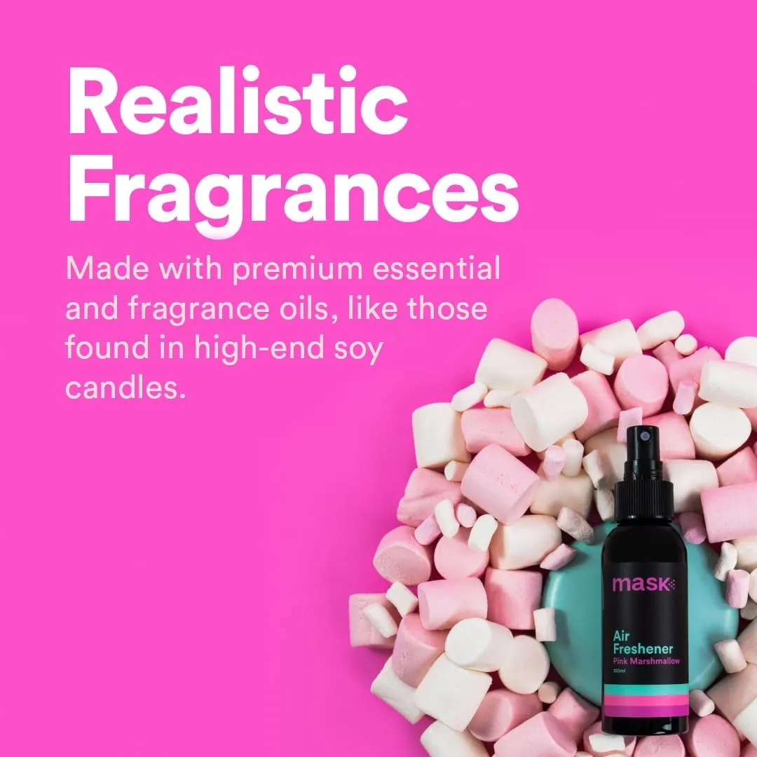 Mask - Air Freshener Spray, Bathroom Deodorizer, Travel Size Air Freshener, Long Lasting, Strong Odor Eliminator, Pet Odor Eliminator, Room Deodorizer, 10.2 Fl Oz, Marshmallow, Pack of 3