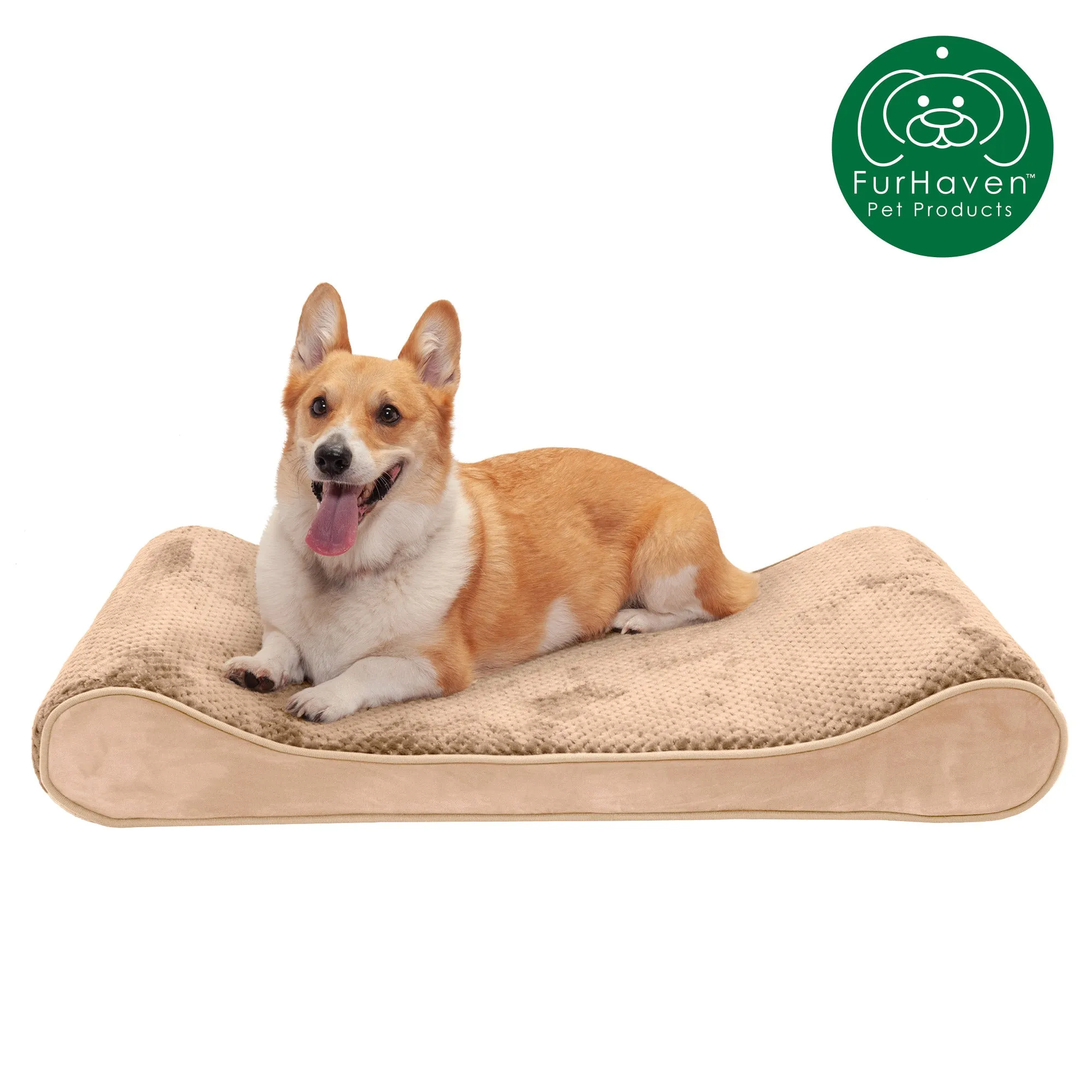 Memory Foam Minky Plush & Velvet Lux Lounger Pet Bed