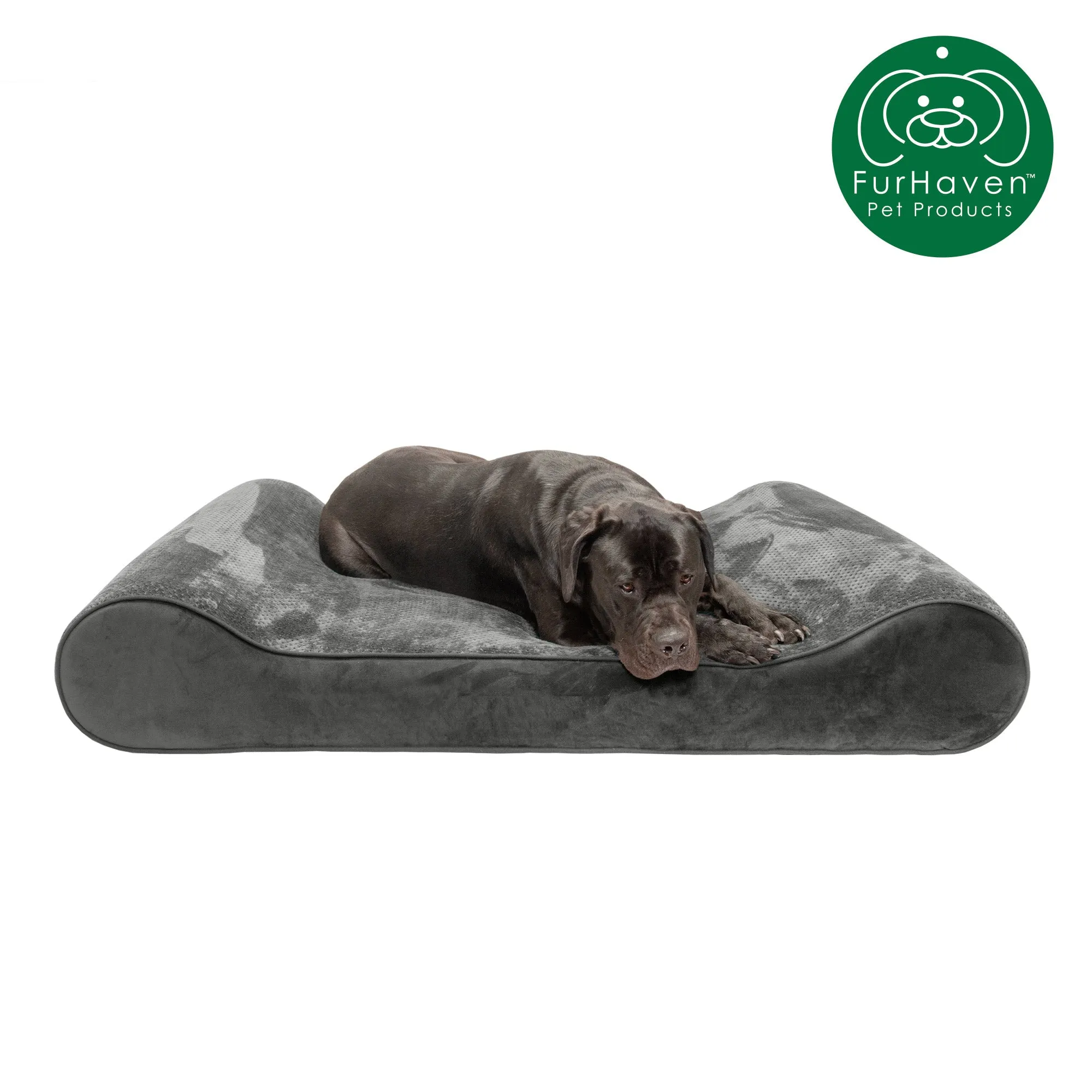 Memory Foam Minky Plush & Velvet Lux Lounger Pet Bed