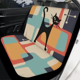 Mid Century Modern Atomic Cat Back Car Seat Cover, Geometric Teal Blue, Mustard Yellow, Cream MCM Starburst Car Decor, Retro Seat Protector