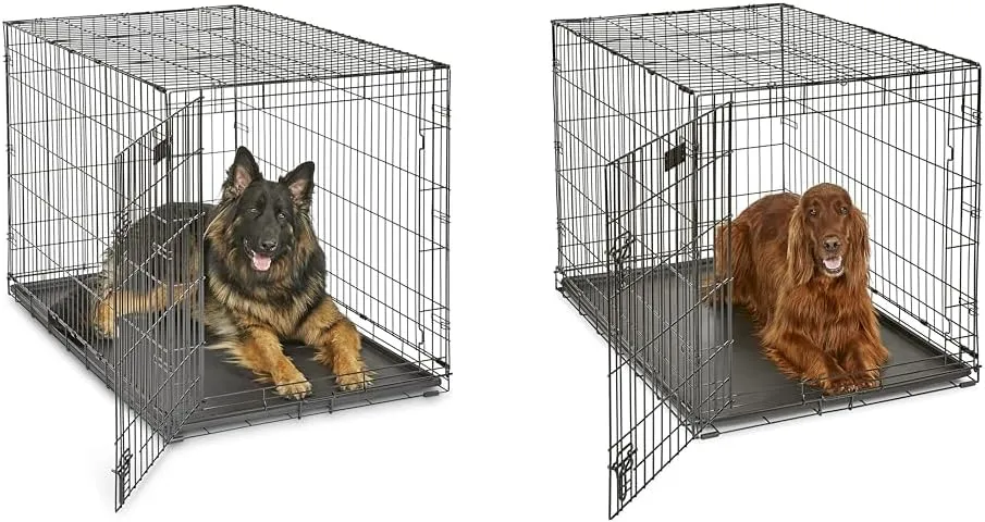 MidWest Homes for Pets Newly Enhanced Single Door iCrate Dog Crate, Includes Leak-Proof Pan & Newly Enhanced Single Door iCrate Dog Crate