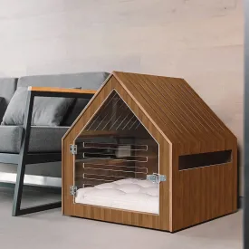 Modern Wooden Cat/Dog House (Brown)