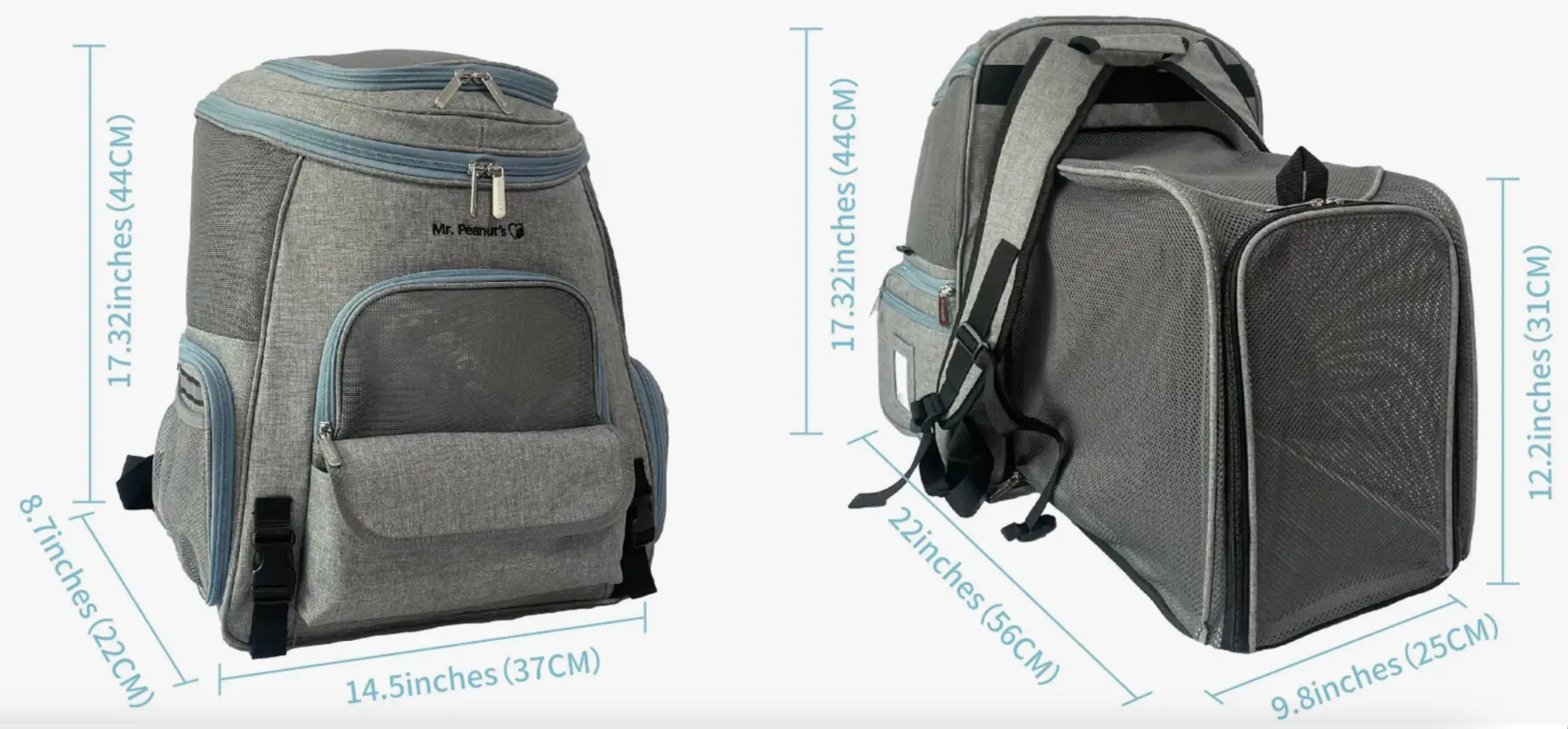 MR PEANUTS Tahoe Series Expandable Backpack Pet Carrier