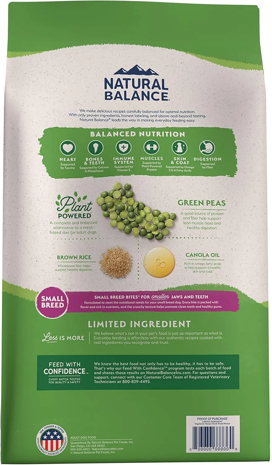 Natural Balance Limited Ingredient Small Breed Adult Dry Dog Food with Vegan Plant Based Protein and Healthy Grains, Vegetarian Recipe, 12 Pound (Pack of 1)