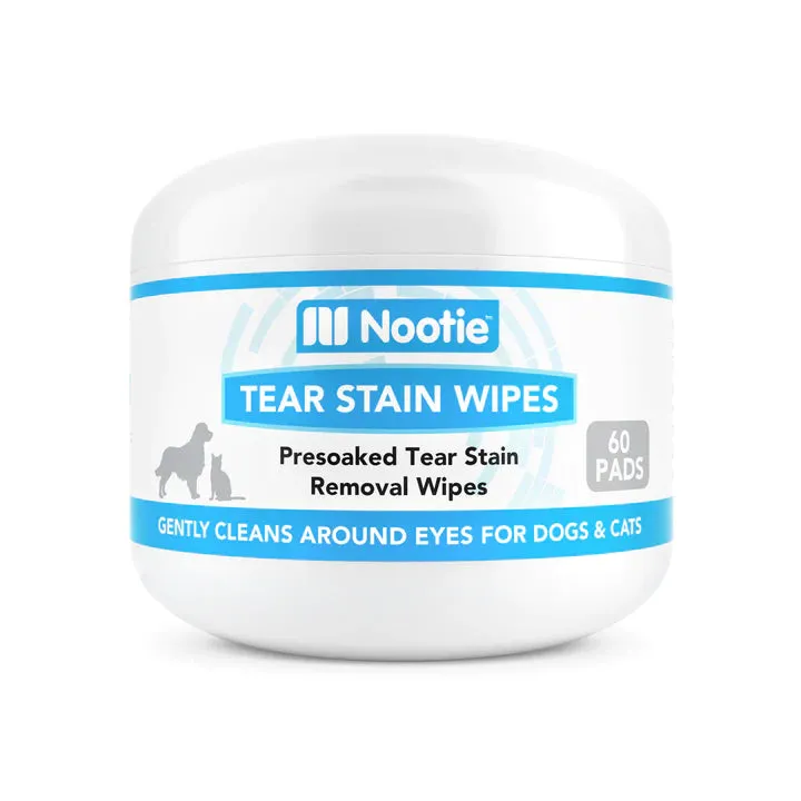 Nootie Tear Stain Wipes, 60-Count For Dogs & Cats