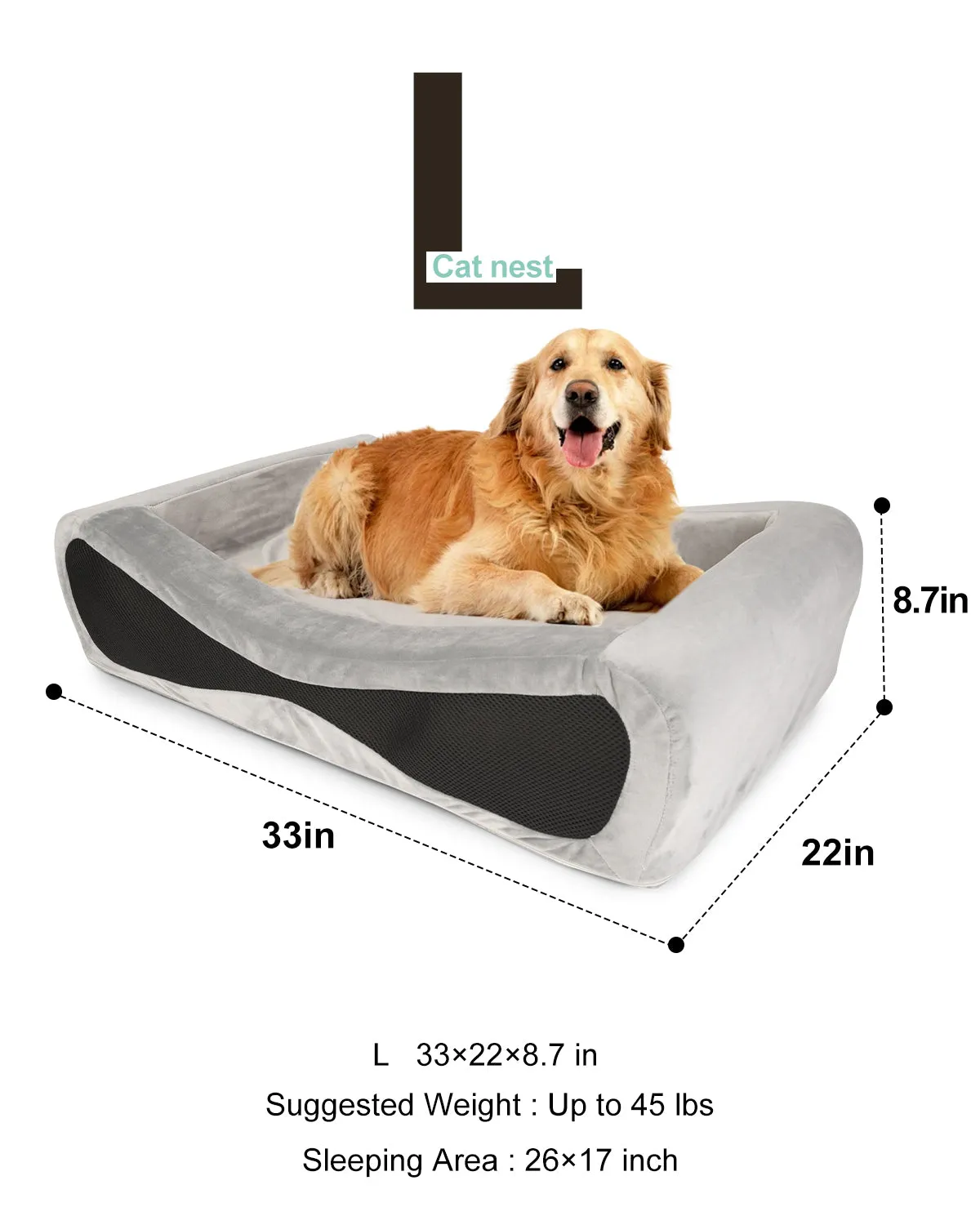 NPET Memory Foam Cat Dog Pet Bed for Small Medium Dogs