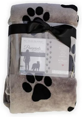 Pawprints Left by You Pet Memorial Blanket with Heartfelt Sentiment - Comforting Pet Loss/Pet Bereavement Gift