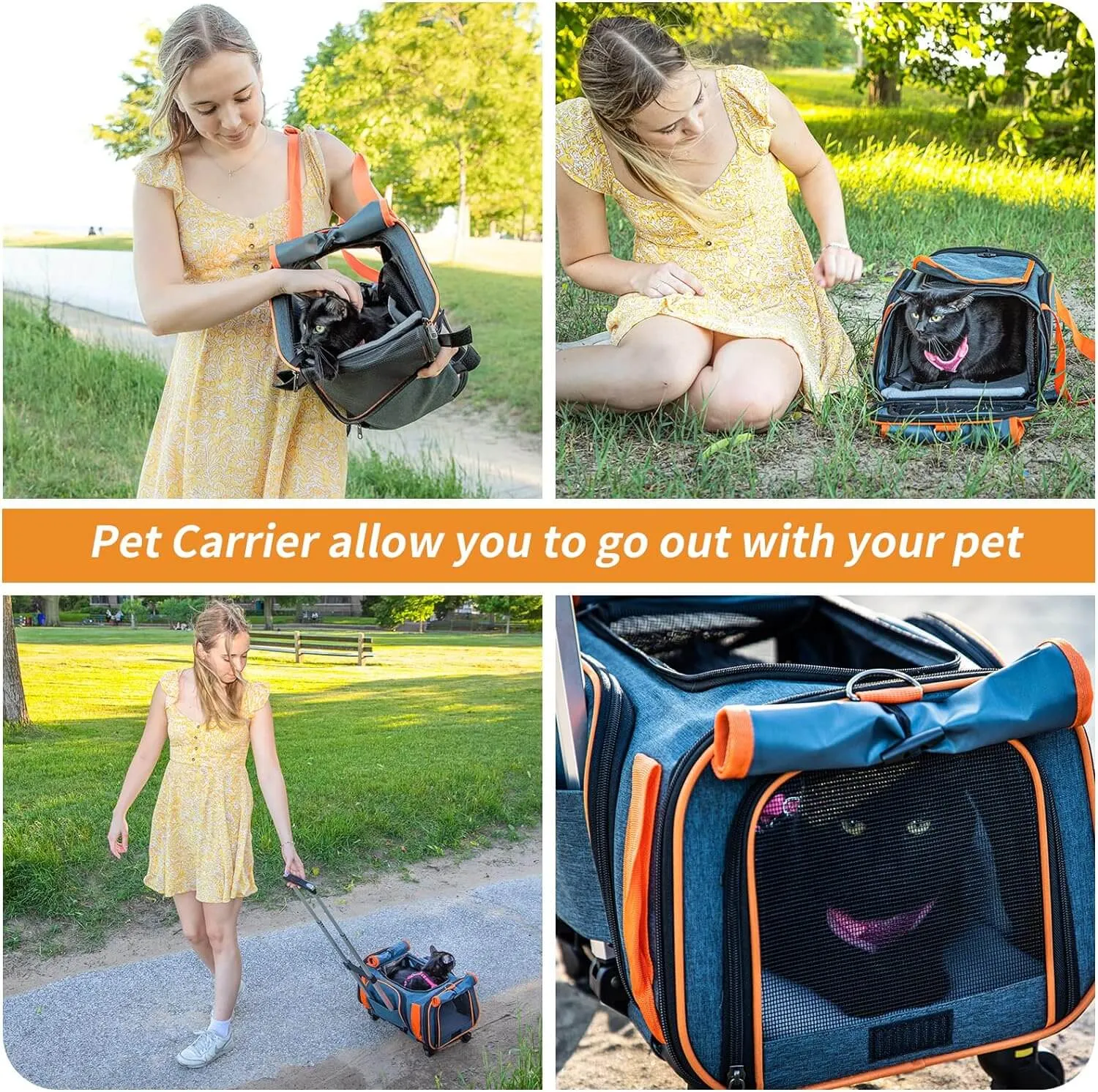 Pet Carrier Airline Approved for Small Dogs & Cats Puppy