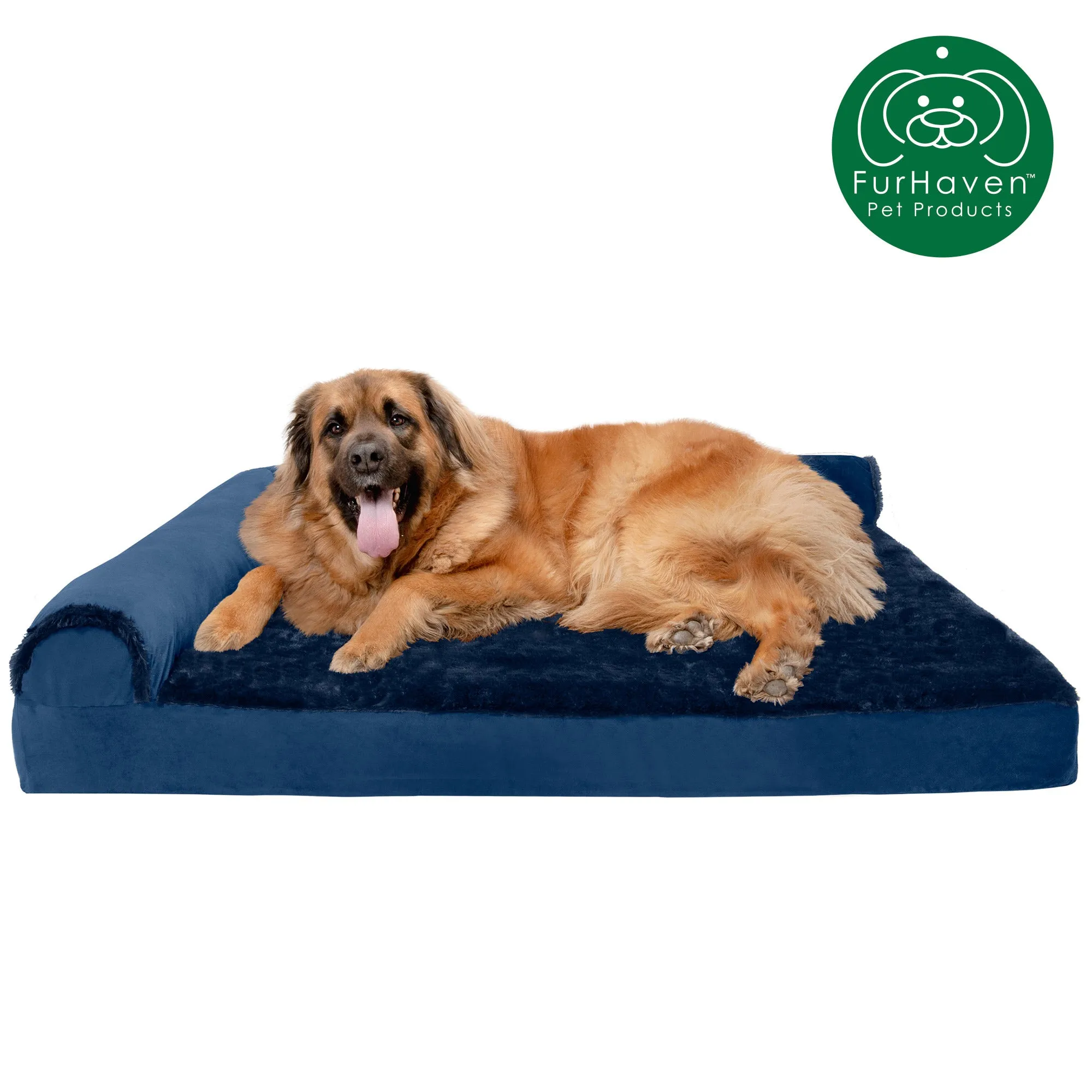 Plush & Velvet L-Shaped Chaise Couch Pet Bed