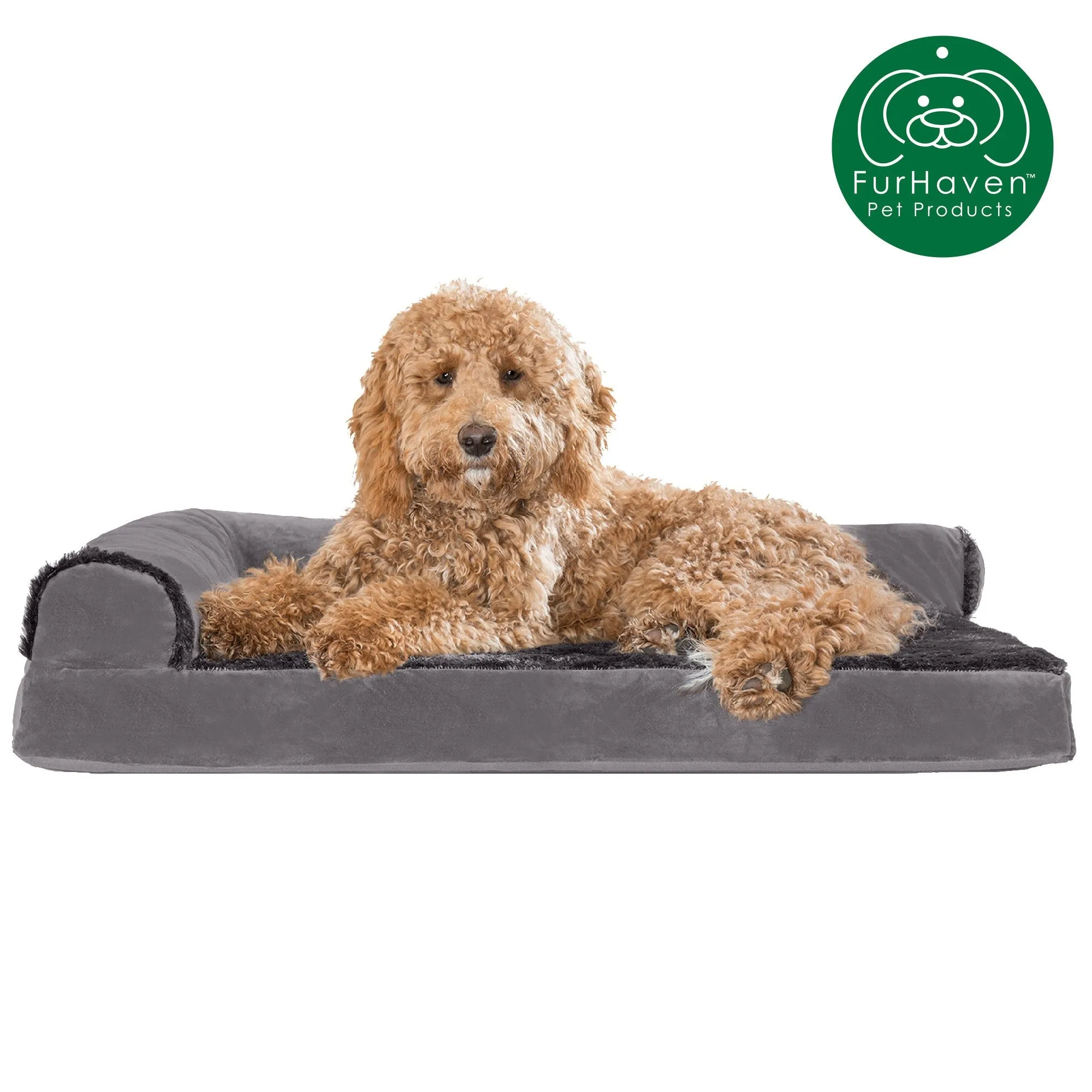 Plush & Velvet L-Shaped Chaise Couch Pet Bed