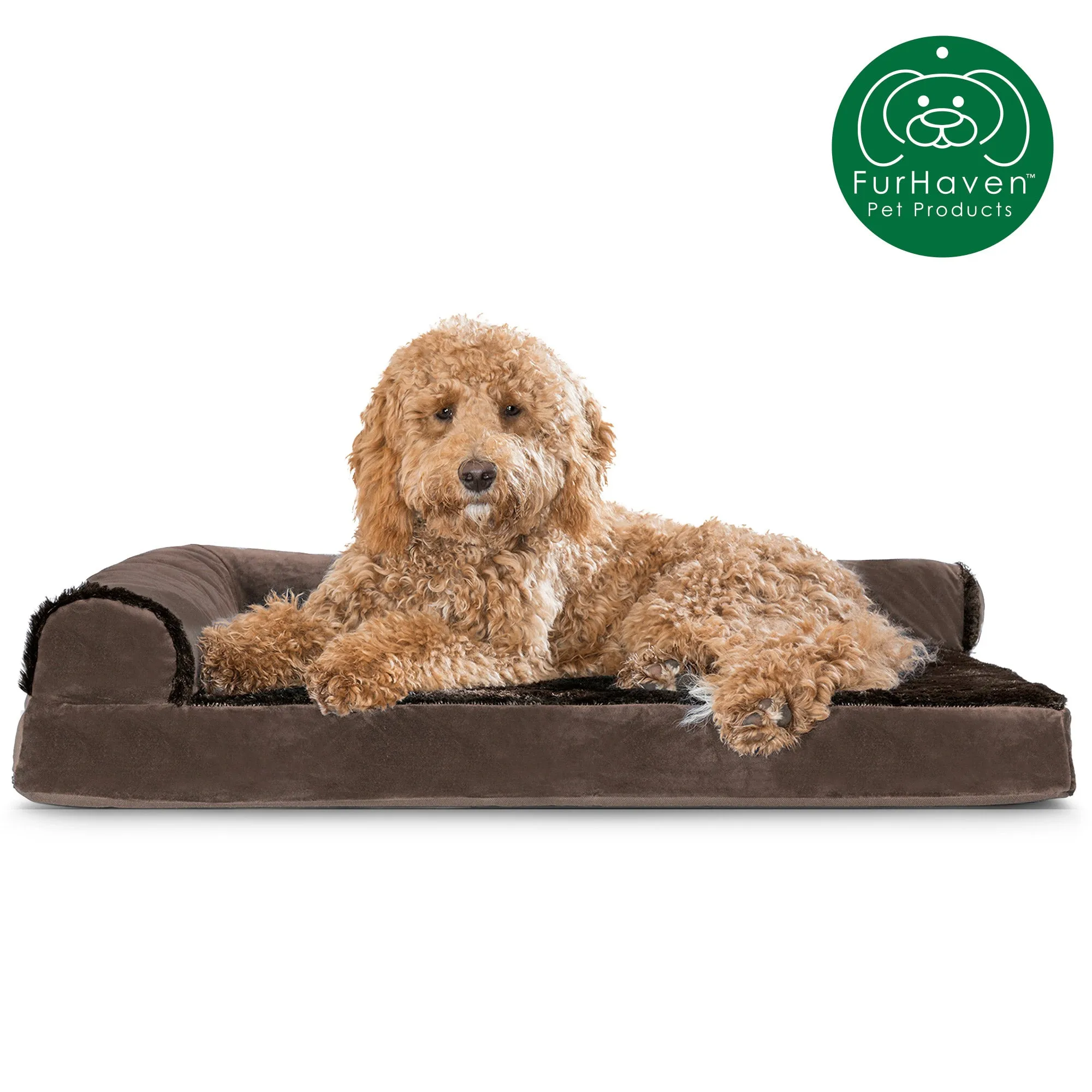 Plush & Velvet L-Shaped Chaise Couch Pet Bed