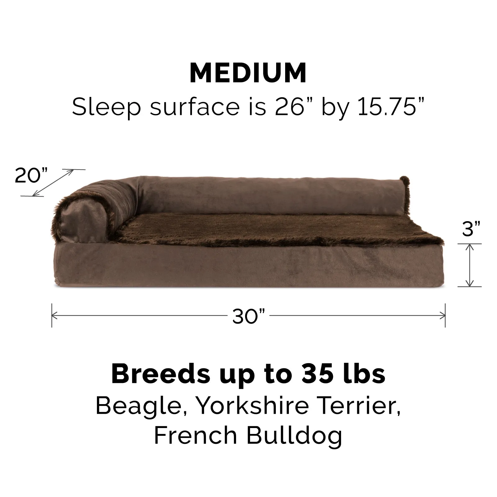 Plush & Velvet L-Shaped Chaise Couch Pet Bed