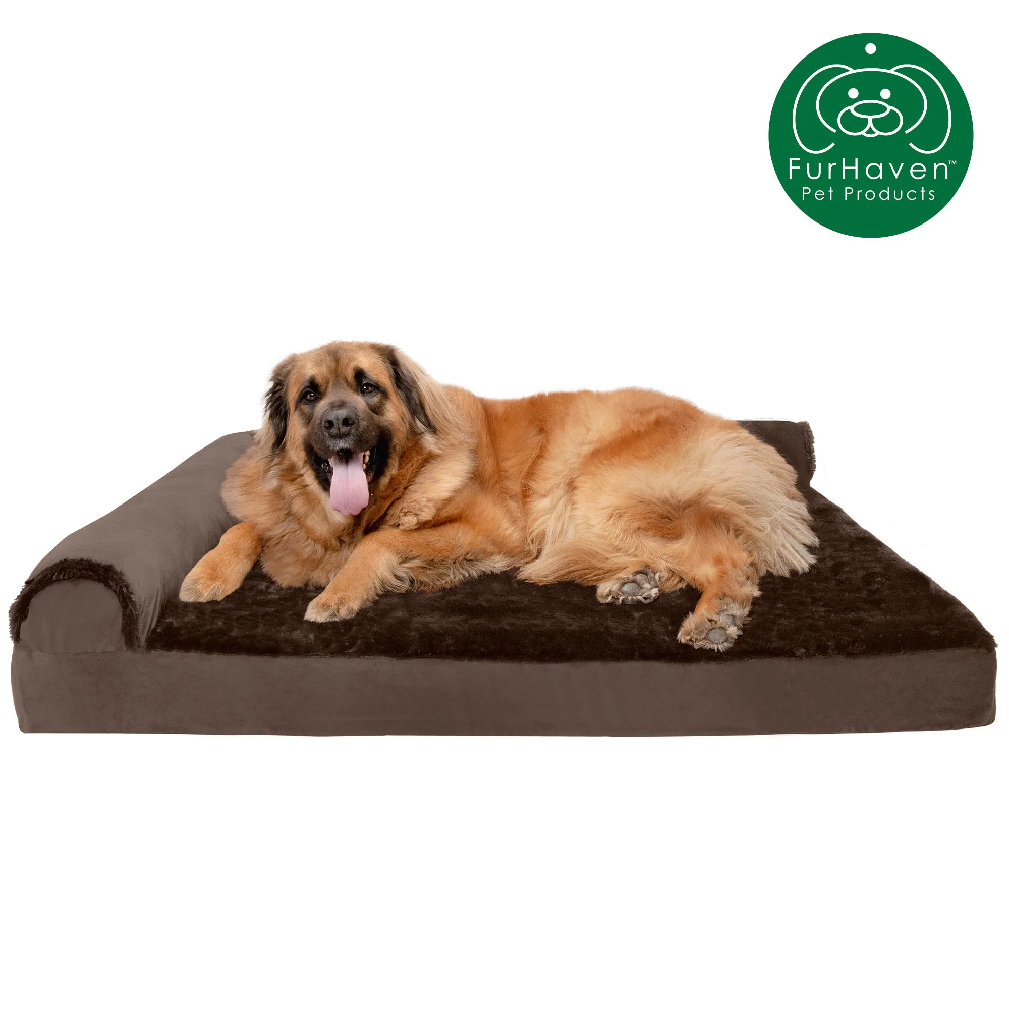 Plush & Velvet L-Shaped Chaise Couch Pet Bed