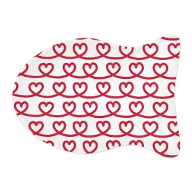 Red Heart Drawing Pet Feeding Mat Fish Shape Dog Placemat Cat Food Mat