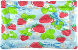 Red Strawberries Outdoor Dog Bed for Small Dogs Washable Waterproof Travel Pet Bed Mat Portable Cat Bed with Non-Slip Bottom for Indoor and Sleeping 36 x 24 Inch