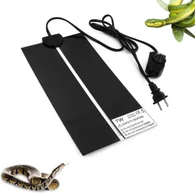 Reptile Heating Mat with Temperature Adjustment, Waterproof Reptile Heat Pad Under Tank Terrarium Heater for Amphibians, Small Animals, Seeding (7W 11 x 5.9 in)
