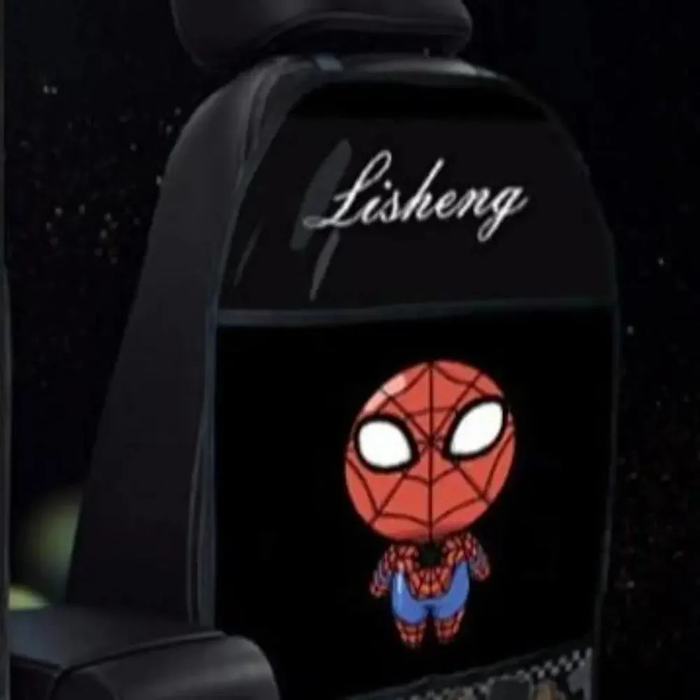 Seat Protector Mat Backseat Child Kick Guard Premium PU Material Spider Man