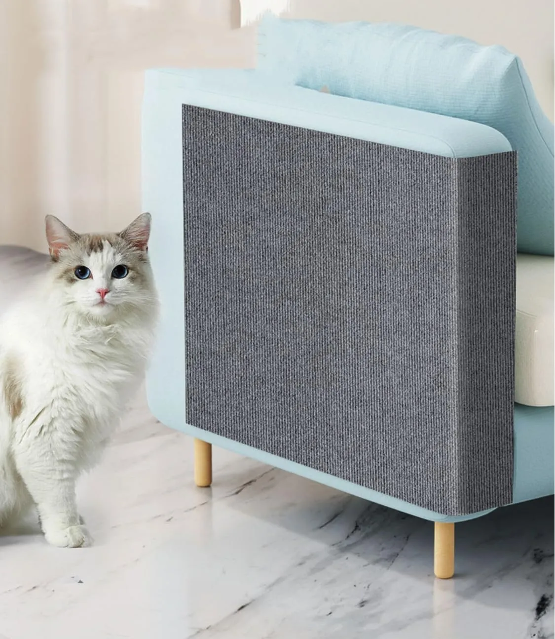 SHENGOCASE 78.7"x15.8" Trimmable Self-Adhesive Carpet Mat Pad Replacement for Cat Tree Shelf Shelves, Cat Wall Furniture Steps, Carpet Scratching Post Scratcher Couch Protector (Brown)