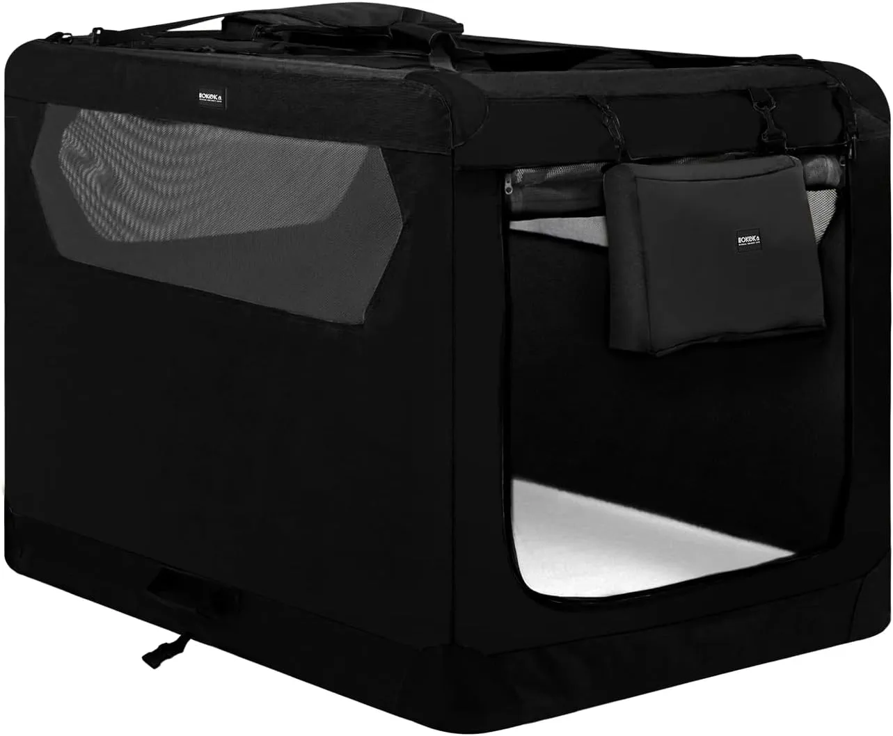 Soft Collapsible Dog Crate for Large Dogs - 30 Inch Foldable Soft Dog Kennel with Durable Mesh Windows, Indoor & Outdoor Portable Travel Dog Crate, Black, 30x21x21 Inches