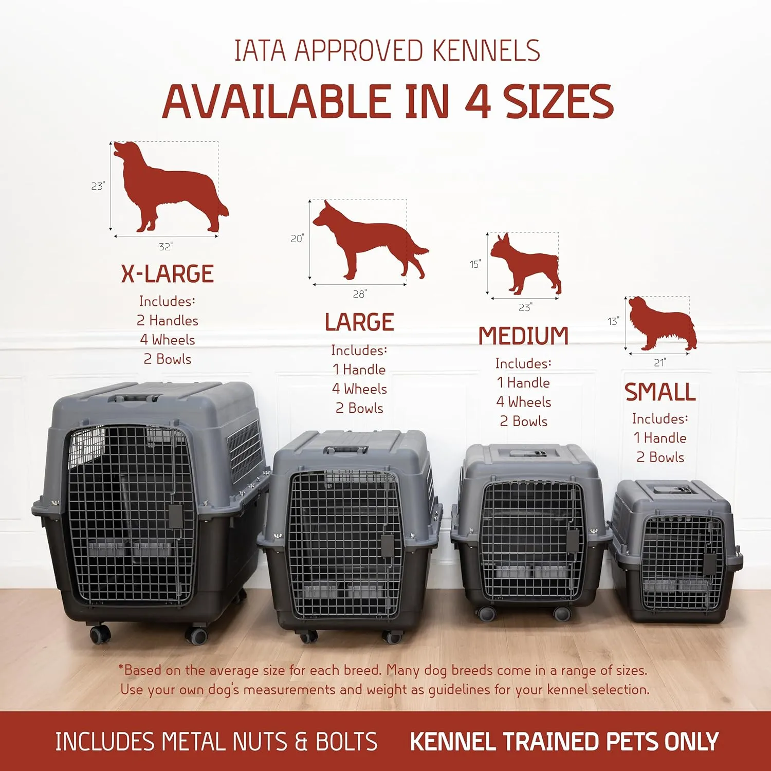 SportPet Designs Plastic Airline Approved Kennels Wire Door Travel Dog Crate, Small (No Wheels)