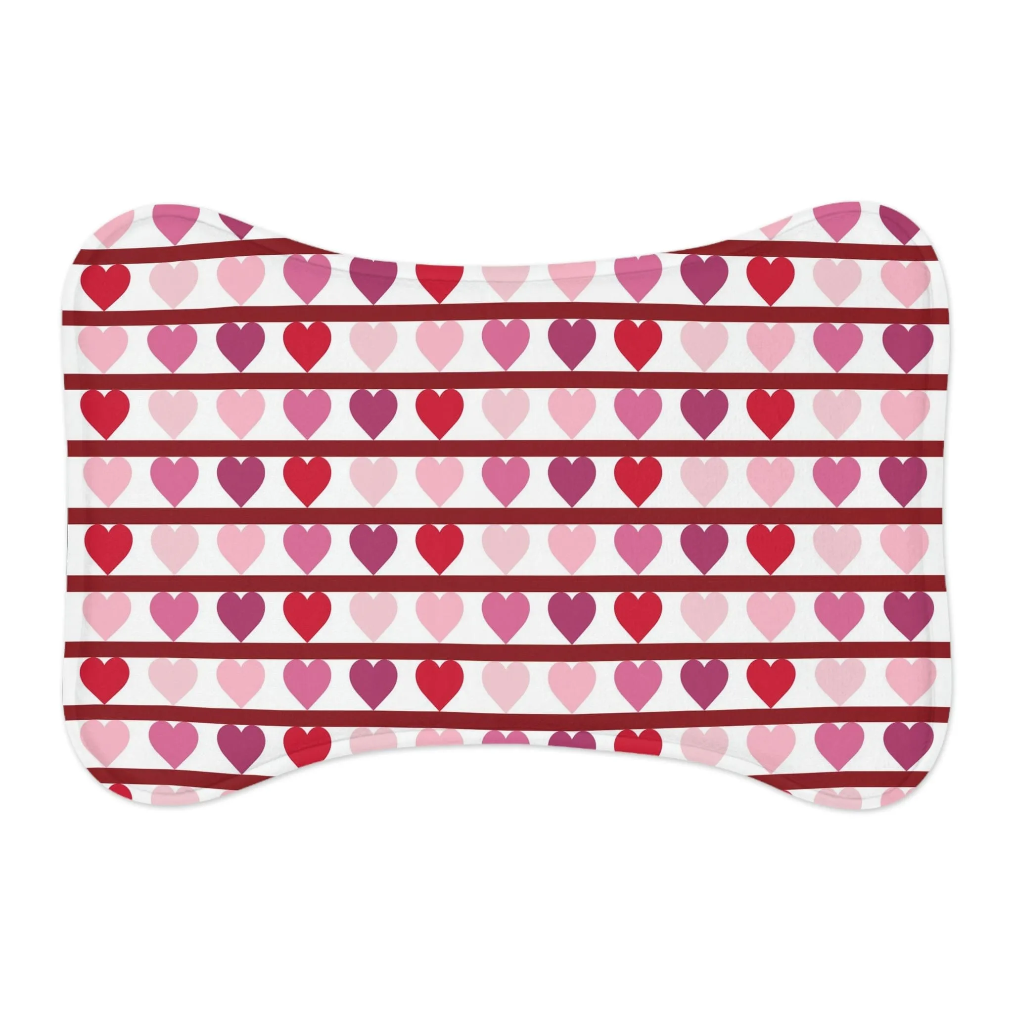 Sweet Heart Pattern Pet Feeding Mat Bone Shape Dog/Cat Food Placemat