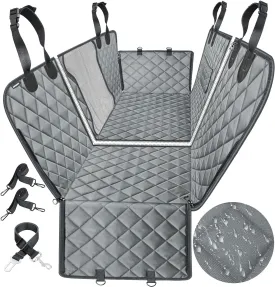 URPOWER 6-in-1 Dog Car Seat Cover for Back Seat, 40/60 Split, Waterproof Dog Car Hammock with Mesh Window & Side Flap, Pet Backseat Protector for Car, SUV, Truck
