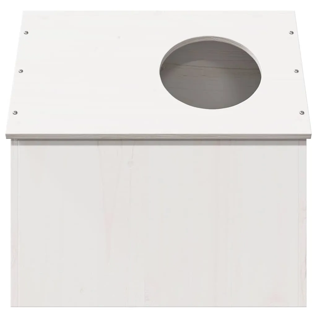 vidaXL Cat House White 41x50x50 cm Solid Wood Pine