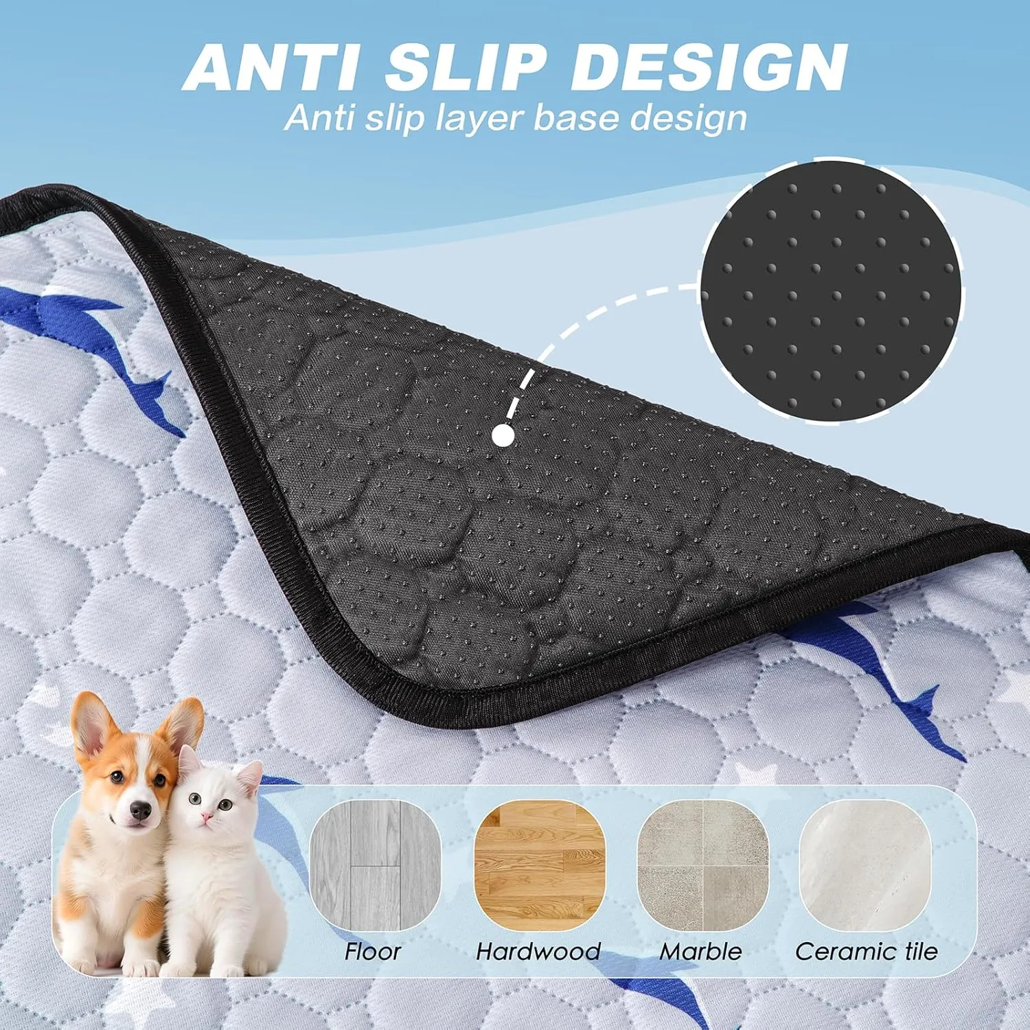 Washable Pee Pads for Dogs, 4 Pack Puppy Pads, Super Absorbent & Leakproof with Anti-Slip Bottom for Dog Training, Crates, Car, Pet Pee Pads, and Furniture Protection, 18"x24"