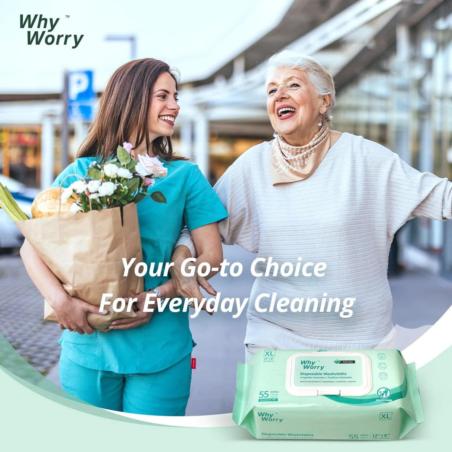 Wet Wipes for Adults, 8"x12" Extra Large Body Cleansing Wipes for Elderly & Incontinence, Extra Thick Adult Washcloths Disposable with Aloe & Vitamin E, Unscented, 220 Count (4 Packs of 55)