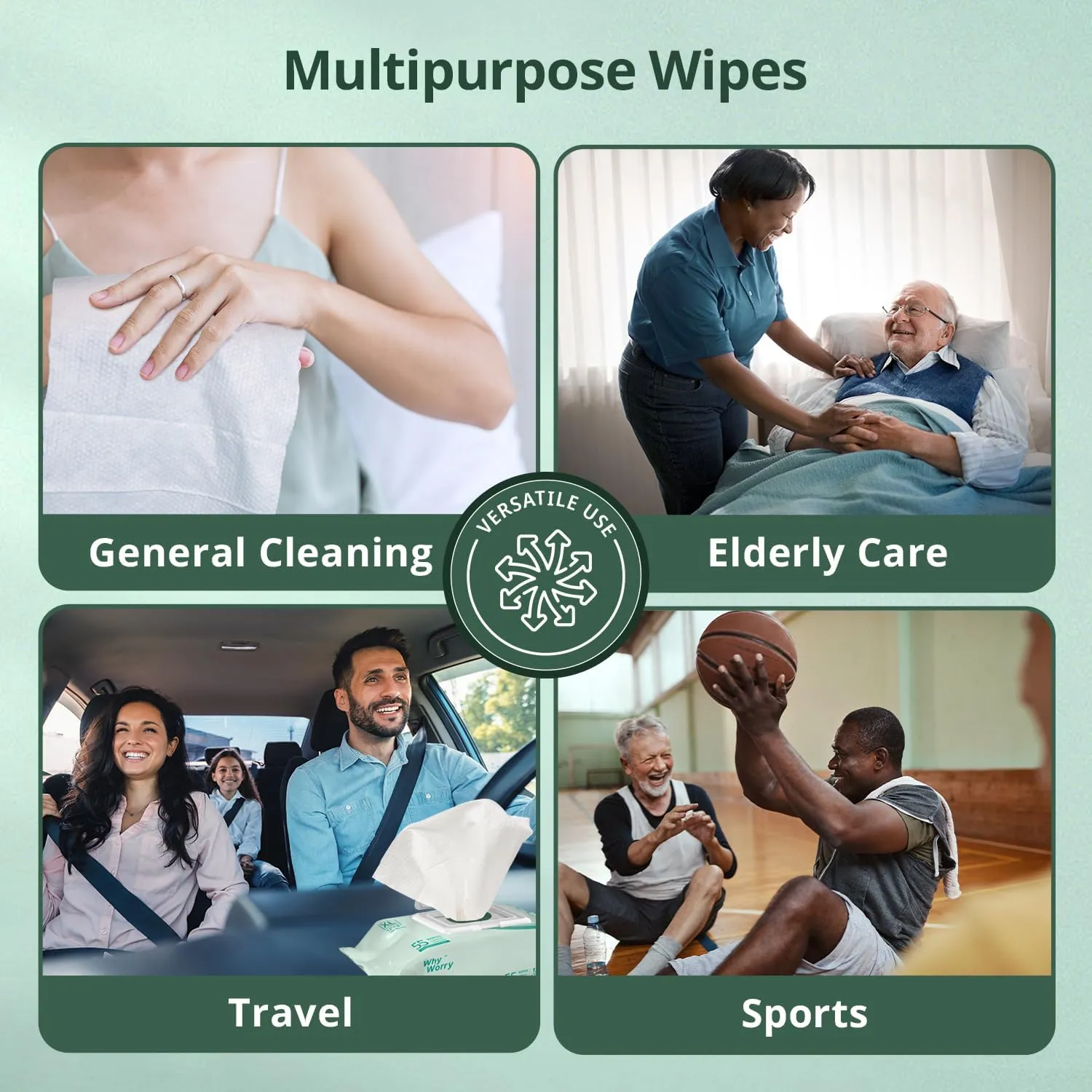Wet Wipes for Adults, 8"x12" Extra Large Body Cleansing Wipes for Elderly & Incontinence, Extra Thick Adult Washcloths Disposable with Aloe & Vitamin E, Unscented, 220 Count (4 Packs of 55)