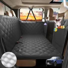 XL Truck Back Seat Extender for Dogs-Upgraded Egg Crate Foam, Hard Bottom Dog Seat Cover for Back Seat, Dog Hammock for Truck Crew Cab F150, RAM1500, Sierra, Tundra, Silverado, Titan
