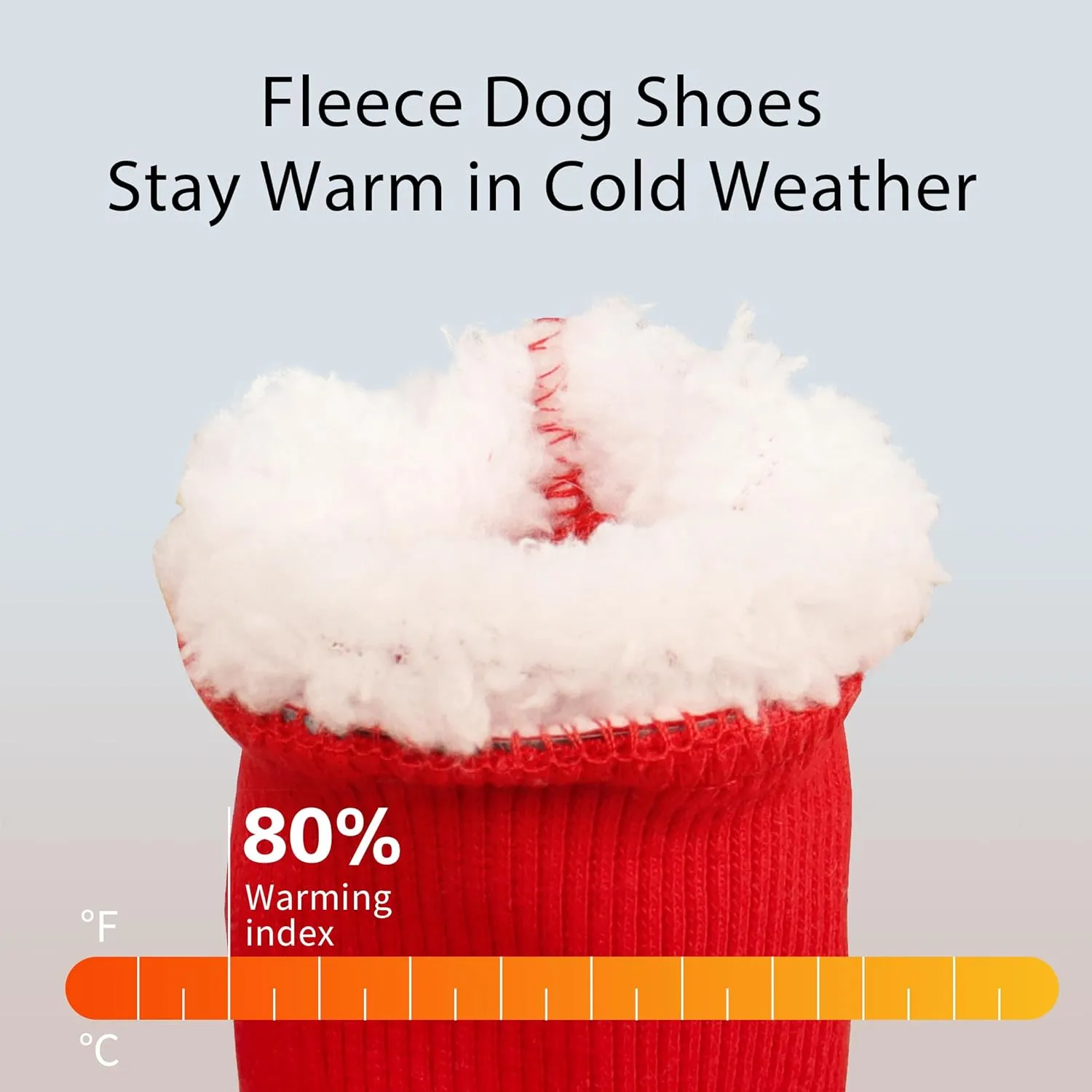 YAODHAOD Dog Snow Boots Breathable SocksDog Shoes Fleece Snow Booties for Medium to Large Dogswith Reflective Straps Anti-Slip SoleDog Boots & Paw Protectors for Indoor (Red, XX-Large)