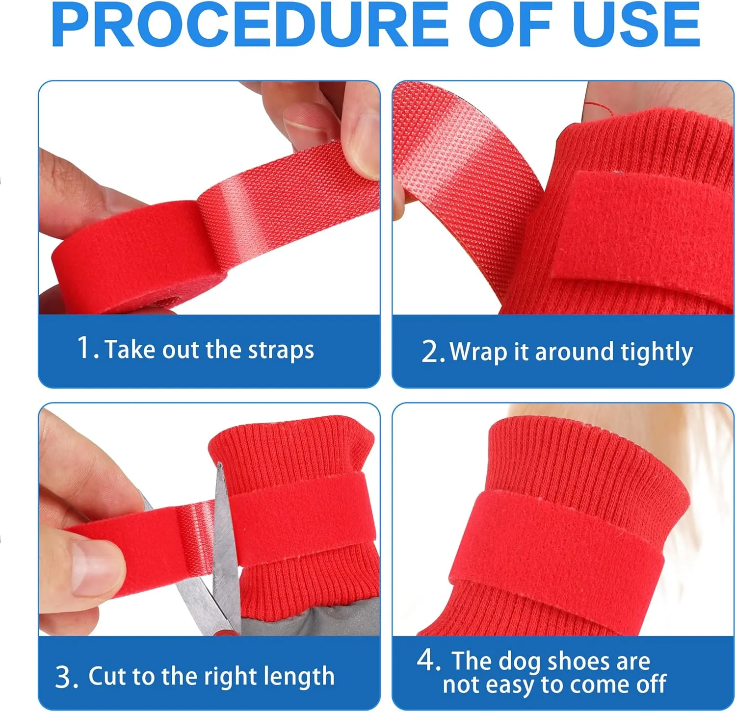 YAODHAOD Dog Snow Boots Breathable SocksDog Shoes Fleece Snow Booties for Medium to Large Dogswith Reflective Straps Anti-Slip SoleDog Boots & Paw Protectors for Indoor (Red, XX-Large)