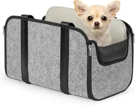 YUDODO 18 lbs Large Dog Car Seat Pet Center Console (Width >9in) Seat Puppy Cat Travel Portable Booster Anti-Slip Dog Car Bed Carseat Machine Washable Gray