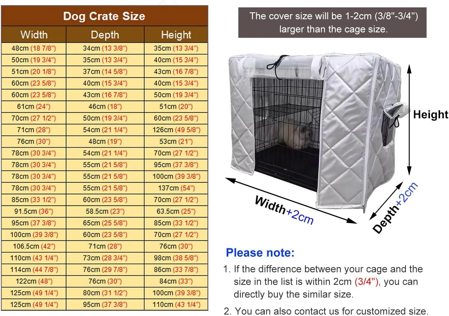 ZIMGOD 20 24 28 30 36 42 48 in Dog Cage Kennel Cover, Winter Outside Dog Crate Cover, Wind Proof Cat House Cover for Bird Rabbit, Insulation Pet Privacy Cover(78x54x70cm (30.7x21.3x27.5in))
