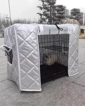 ZIMGOD 20 24 28 30 36 42 48 in Dog Cage Kennel Cover, Winter Outside Dog Crate Cover, Wind Proof Cat House Cover for Bird Rabbit, Insulation Pet Privacy Cover(78x54x70cm (30.7x21.3x27.5in))
