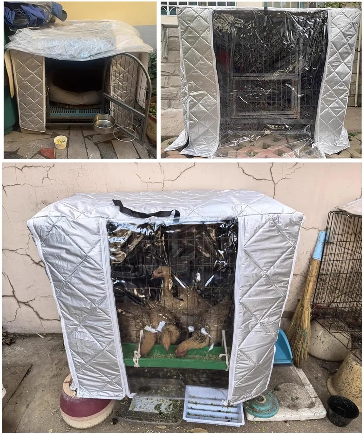 ZIMGOD 20 24 28 30 36 42 48 in Dog Cage Kennel Cover, Winter Outside Dog Crate Cover, Wind Proof Cat House Cover for Bird Rabbit, Insulation Pet Privacy Cover(78x54x70cm (30.7x21.3x27.5in))