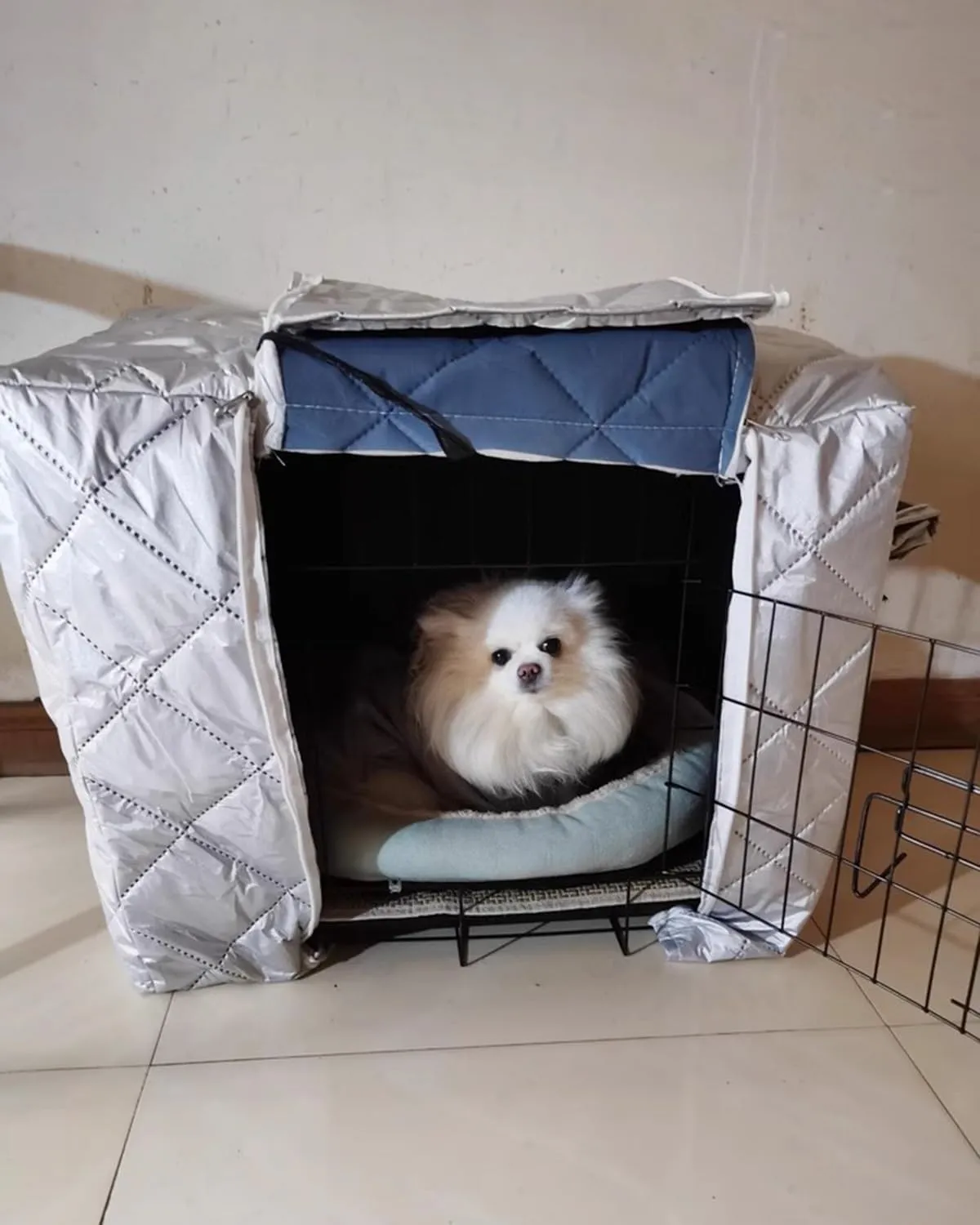 ZIMGOD Winter Dog Cage Cover to Keep Warm, Thermal Insulated Dog Crate Kennel Cover, Warmth Kennel Cover for Cat House, Privacy Protection Bird Cage Cover(125x95x110cm (49.2x37.4x43.3in))