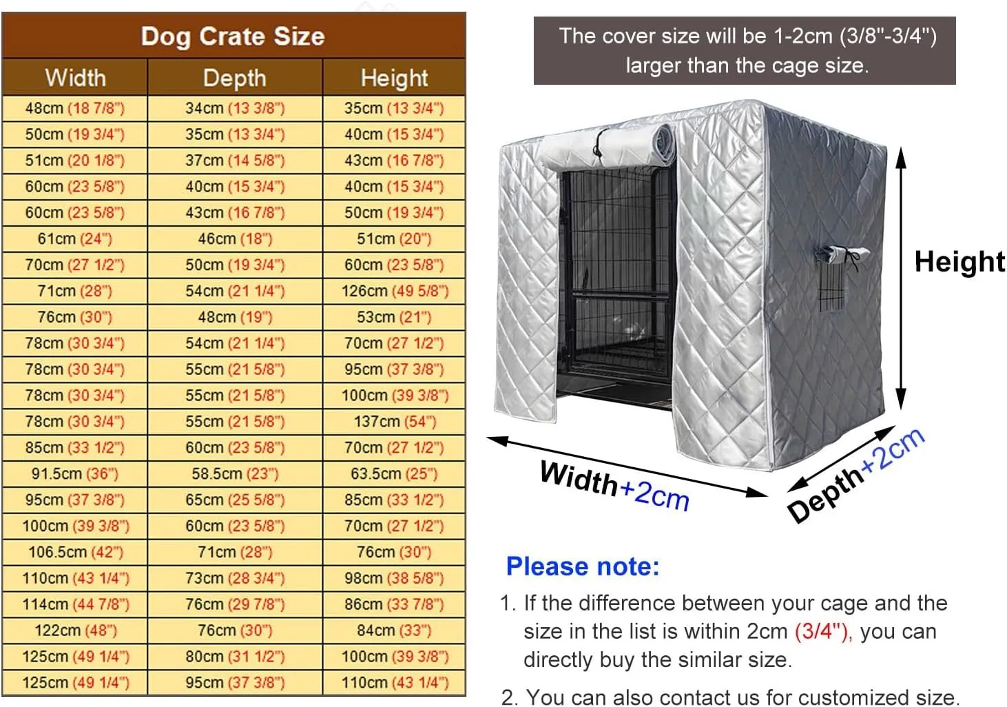 ZIMGOD Winter Insulated Cover for Dog Crate/Chicken Coop/Cat House, Outside Yard Dog Cage Furniture Covers, Windproof Kennel Cover Enclosure Covers(85x60x70cm (33.5x23.6x27.5in))